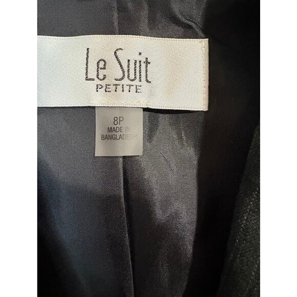 Le Suit Two-Button Gray Pinstripe Women's Blazer Petite Size 8 NWT - Picture 5 of 9